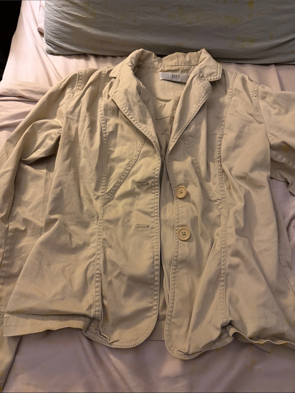 CITY DKNY Women's Lightweight Blazer Jacket - Light Beige - size 10